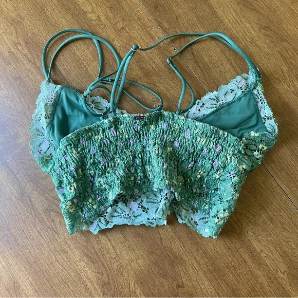 Victorias Secret Floral Lace Green Bralette - Picture 2 of 6